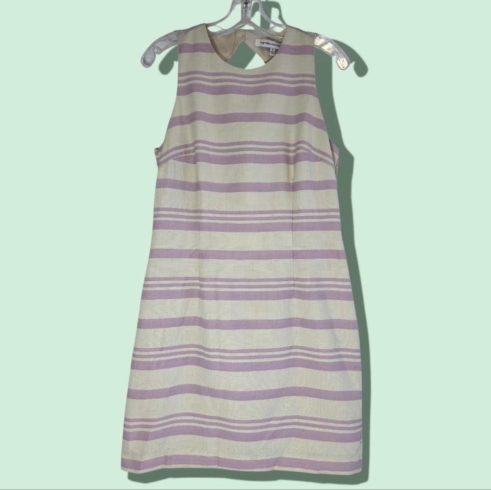 Cupcakes & Cashmere Lavender and Cream Striped Mini Dress Size 6